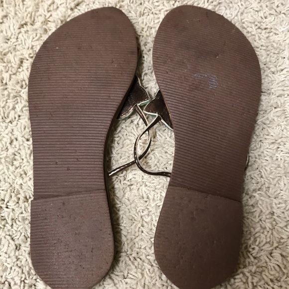 Olivia Miller Colorful Beaded Flip Flop Sandals Copper Lightweight Size 8 - Picture 6 of 8